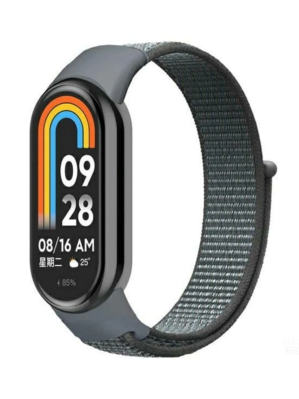 Beline Xiaomi Band 8 9 10 medžiaginis dirželis, pilka, 1 nuotrauka